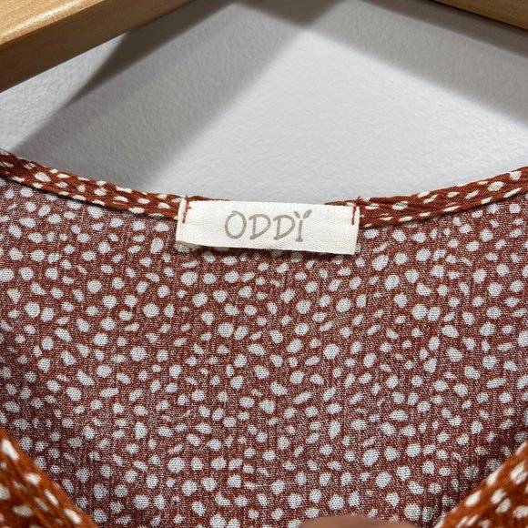 ODDI Women's Rayon Color Blocked Tunic Hi Lo Ribbed Flowy Boho 3/4 Sleeves M - Picture 5 of 9